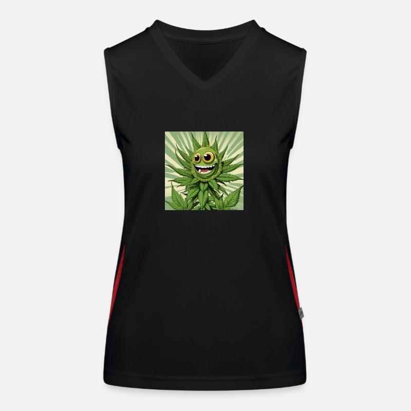 Cannabis 3 Débardeur respirant contrasté Femme