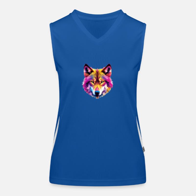 Farbiger Wolf Funktionelles Kontrast-Tank Top für Frauen