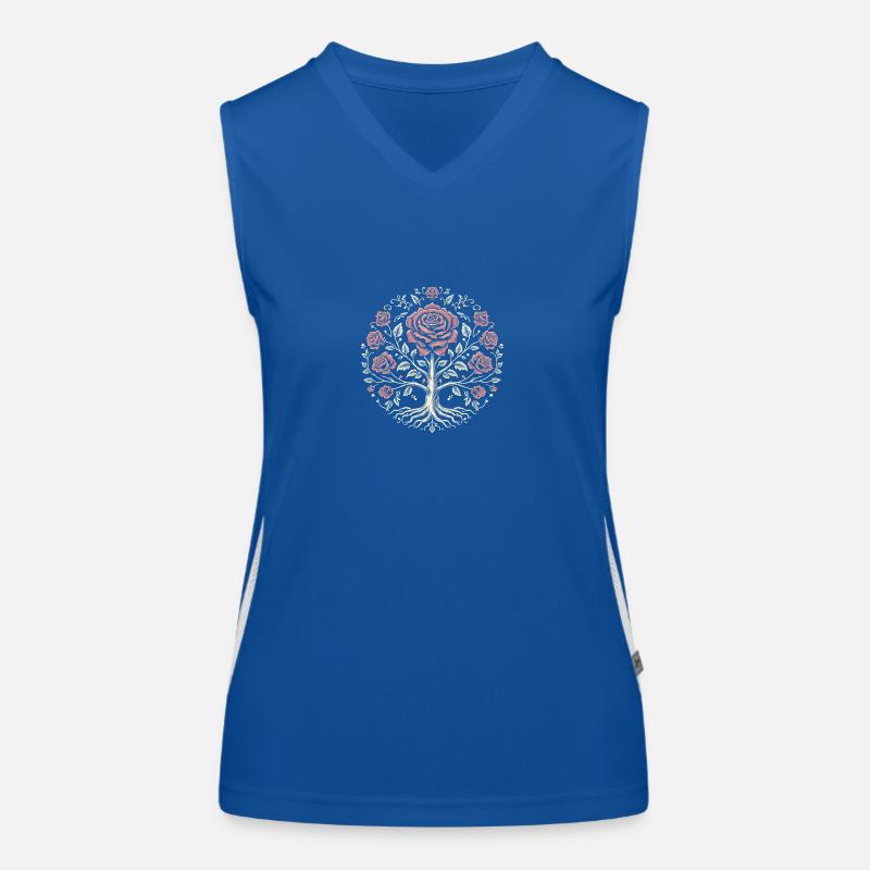 Lebensbaum-Rose Vintage Funktionelles Kontrast-Tank Top für Frauen