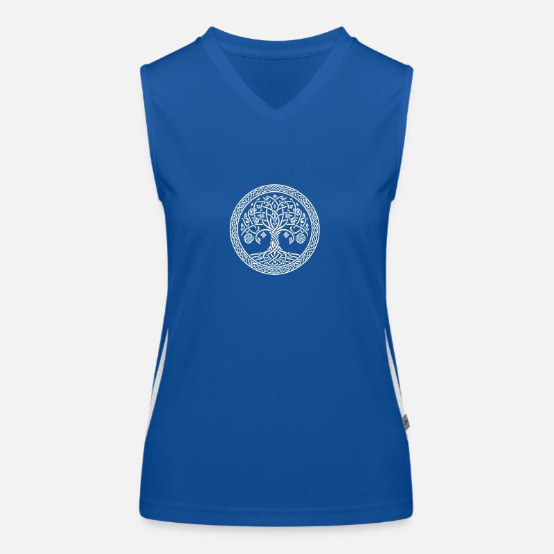 Yggdrasil Keltischer Baum Funktionelles Kontrast-Tank Top für Frauen