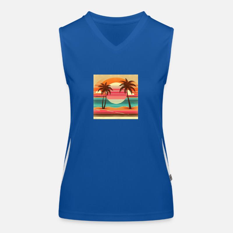 Retro Tropics Funktionelles Kontrast-Tank Top für Frauen