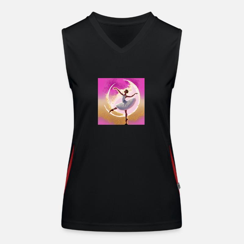 Ideally - Women's Functional Contrast Tank Top - black/red