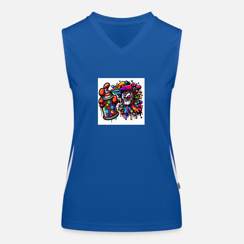 graffiti Spray can Women's Functional Contrast Tank Top