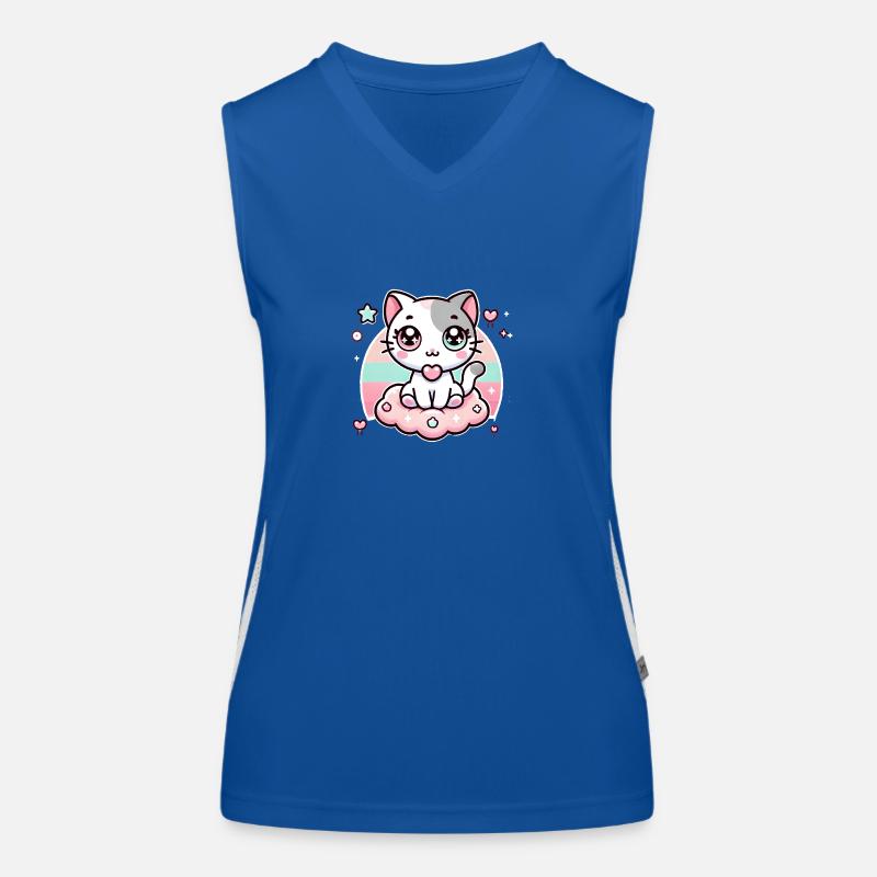 Chat de style kawaii Débardeur respirant contrasté Femme