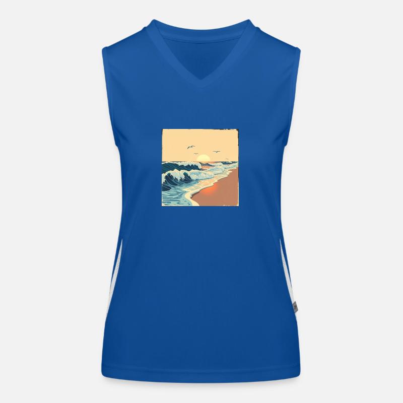 Endless Waves – Retro Beach Vibes Funktionelles Kontrast-Tank Top für Frauen
