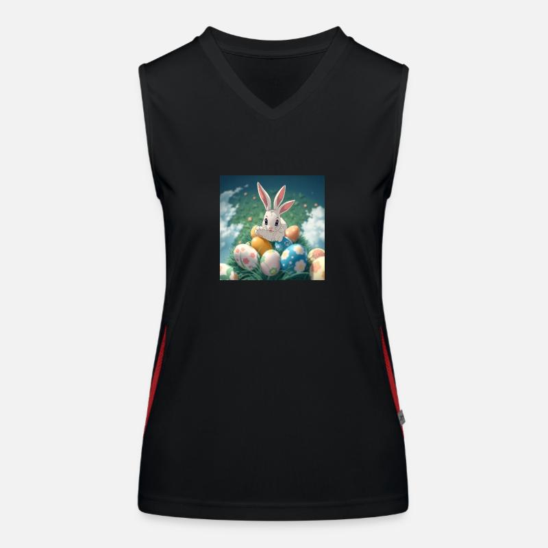 Hasenzauber & Eierregen Funktionelles Kontrast-Tank Top für Frauen