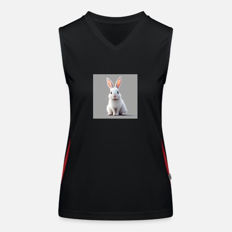 Easter rabbit white Women's Functional Contrast Tank Top