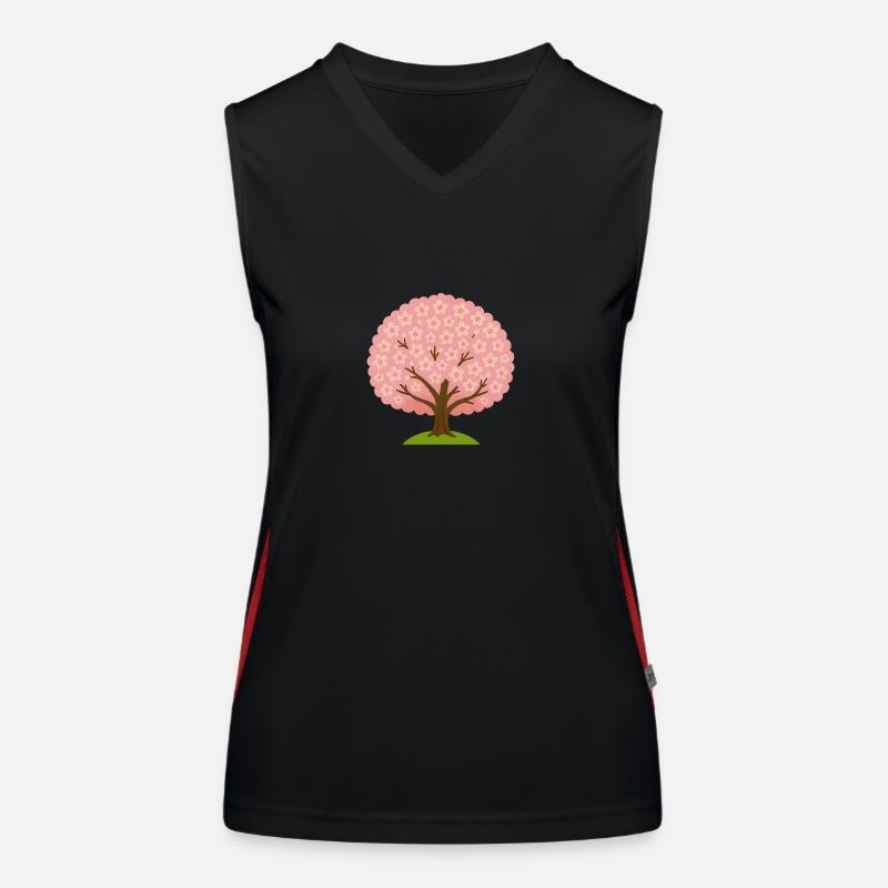 Kirschblüte Funktionelles Kontrast-Tank Top für Frauen