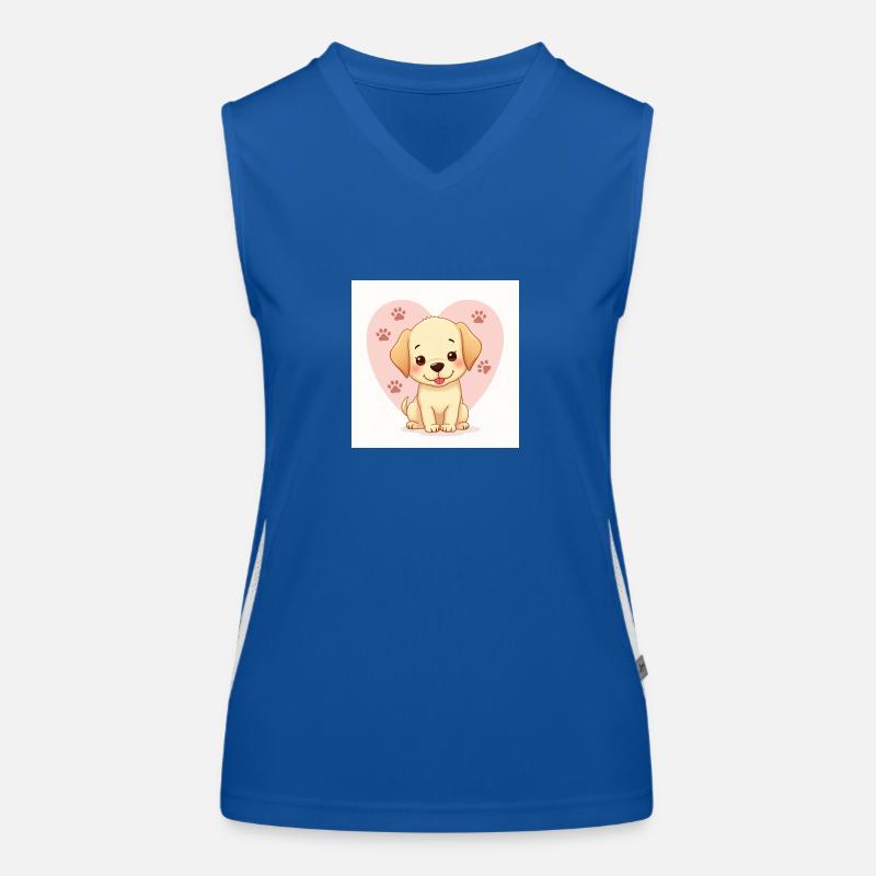 Flux Dev A whimsical pastelhued dog cute cartoon Funktionelles Kontrast-Tank Top für Frauen