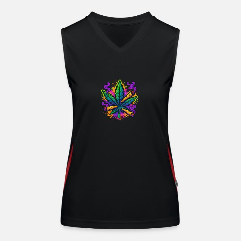 Trippy Leaf Funktionelles Kontrast-Tank Top für Frauen