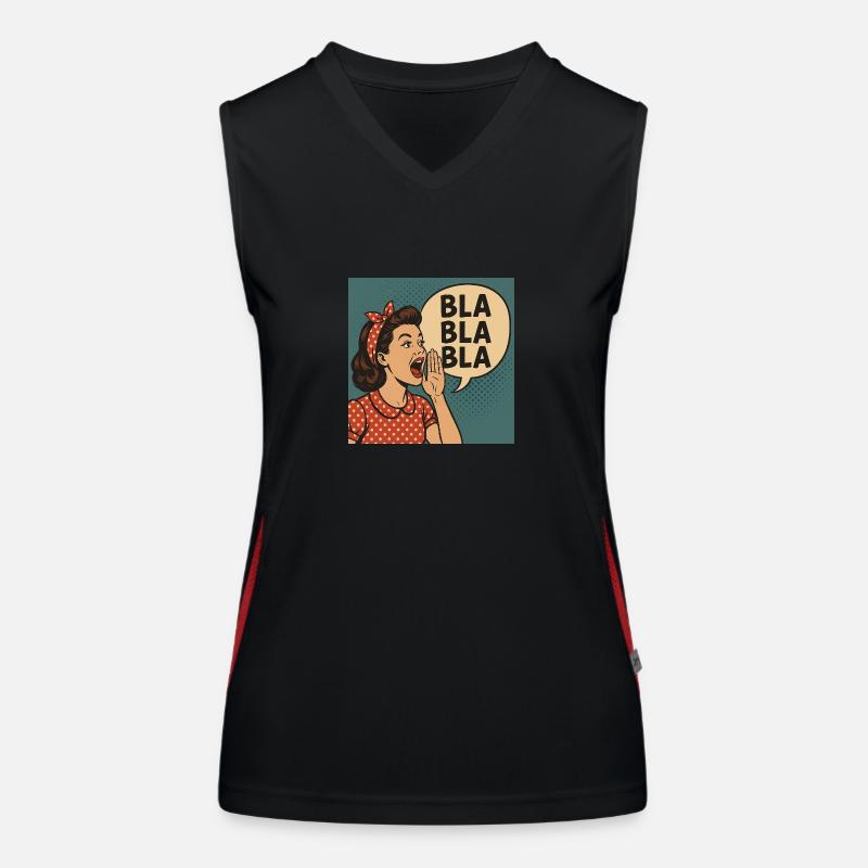 Retro Girl Yelling Bla Bla Bla Bla Women's Functional Contrast Tank Top