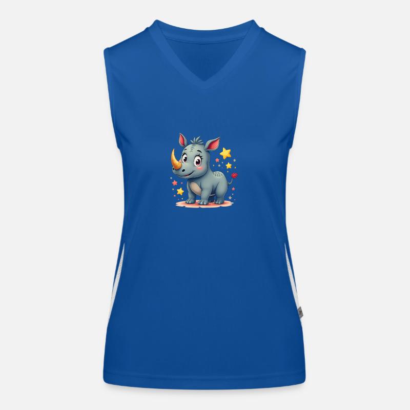 Nashorn Design Funktionelles Kontrast-Tank Top für Frauen