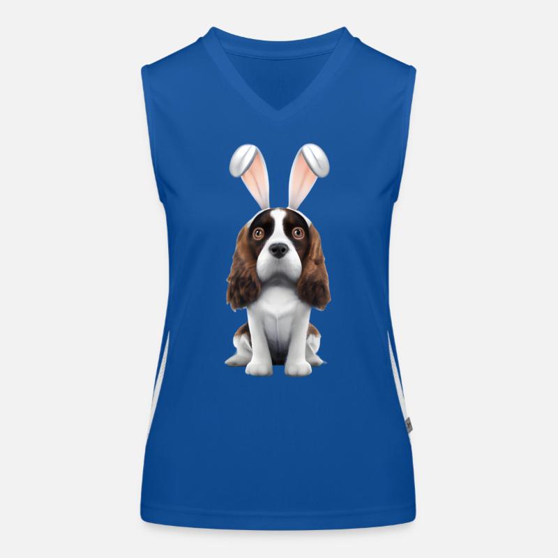Cocker Spaniel anglais avec oreilles de lapin Débardeur respirant contrasté Femme