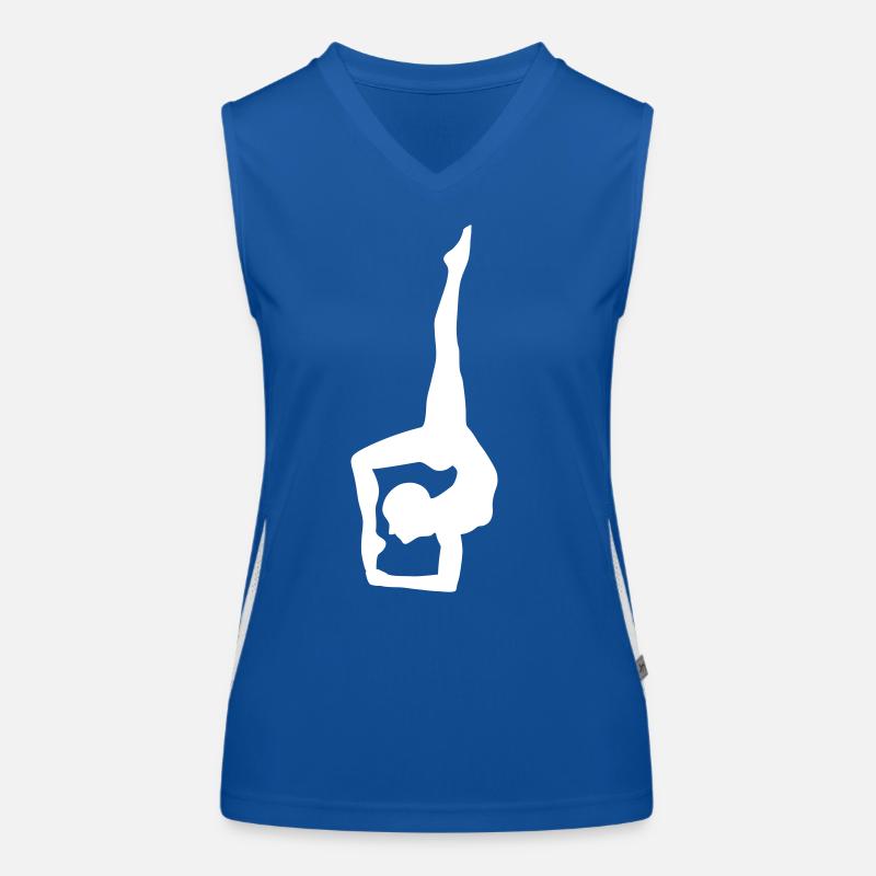 Silhouette de yoga blanche en pose articulée Débardeur respirant contrasté Femme