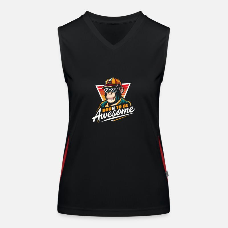 Cool Chimpanzee Born To Be Awesome Women's Functional Contrast Tank Top