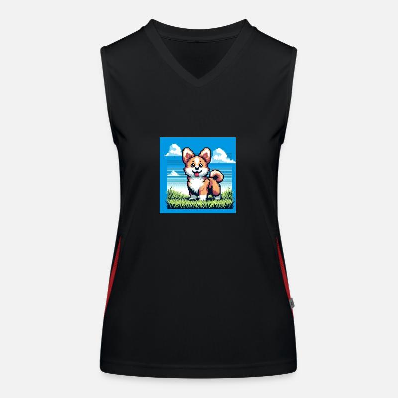 Lustiger Hund Funktionelles Kontrast-Tank Top für Frauen