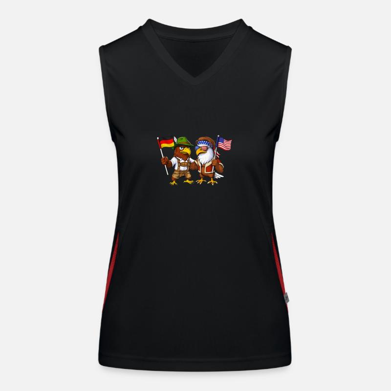German Eagle US American Bald Eagle Women's Functional Contrast Tank Top