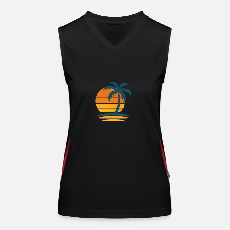 Sail & Sunset – Retro Ocean Calm Funktionelles Kontrast-Tank Top für Frauen