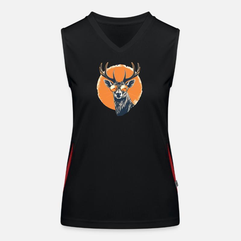 Deer Sunglasses Deer Red Deer Women's Functional Contrast Tank Top