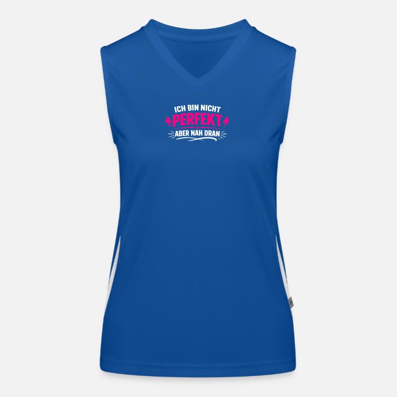 Ich bin nicht perfekt aber nah dran Funktionelles Kontrast-Tank Top für Frauen