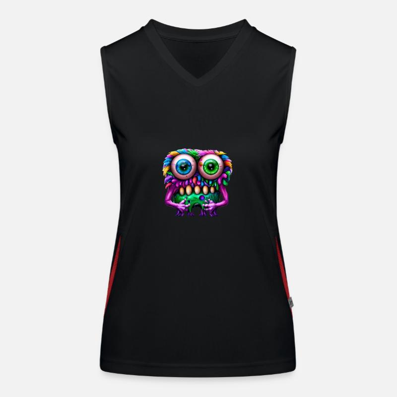 Funny alien monster Women's Functional Contrast Tank Top