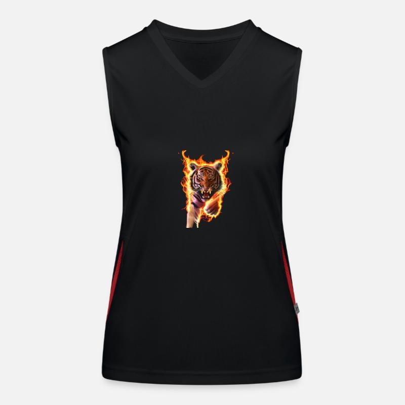 fire tiger Women's Functional Contrast Tank Top