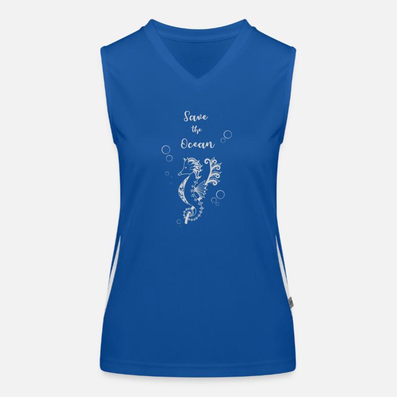 Save the Ocean Seepferdchen Funktionelles Kontrast-Tank Top für Frauen