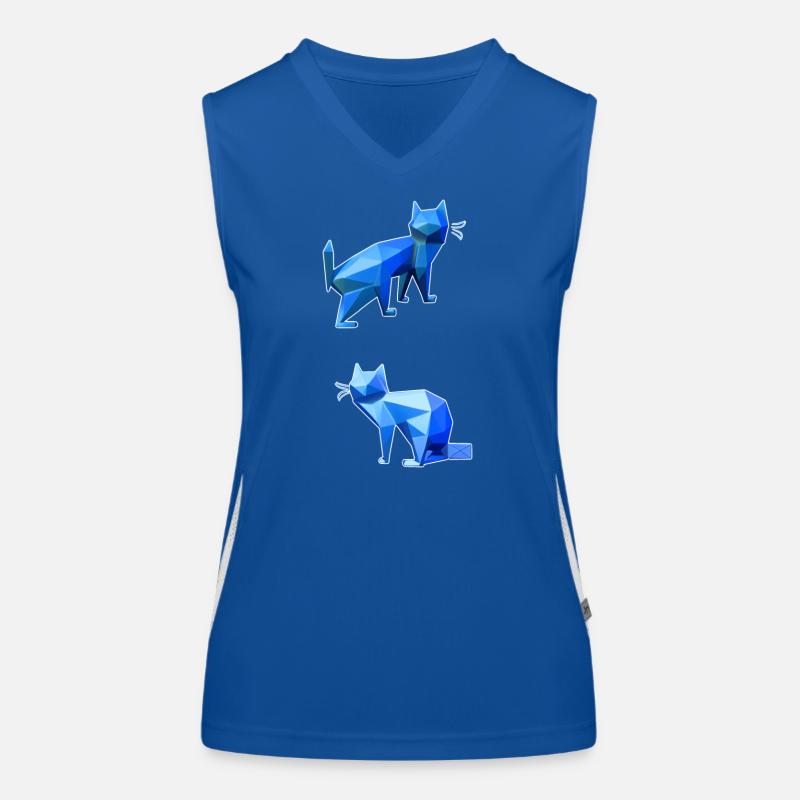 Duo Chat Polygone Bleu Débardeur respirant contrasté Femme