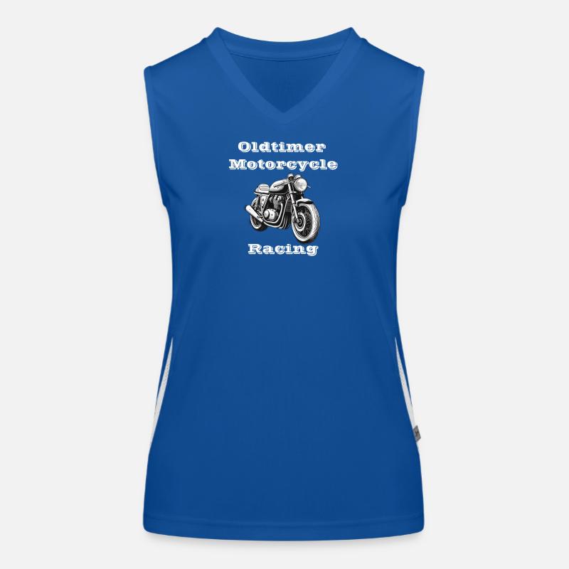 Oldtimer Motorcycle Racing white Women's Functional Contrast Tank Top