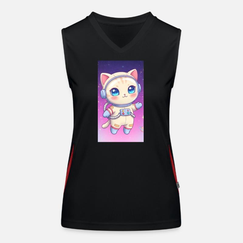 Astronaut kitten Women's Functional Contrast Tank Top