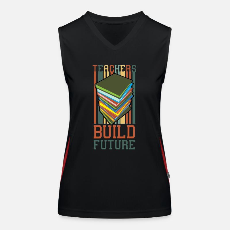 Lehrer bauen Zukunft Funktionelles Kontrast-Tank Top für Frauen
