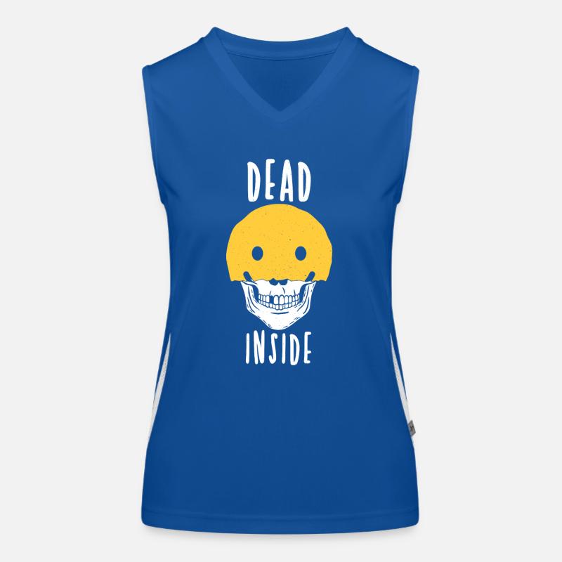 Dead Inside Smiley - Mental Health Spruch Funktionelles Kontrast-Tank Top für Frauen
