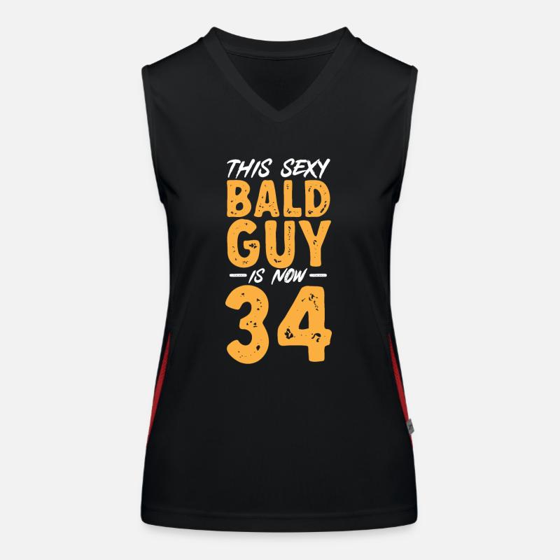 Bald Head Baldness Beard Bald Head Women's Functional Contrast Tank Top