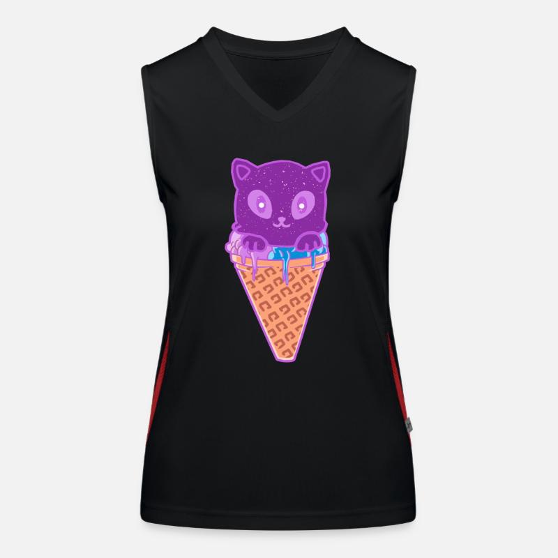 Katze Eiskreme Eiscrem Funktionelles Kontrast-Tank Top für Frauen