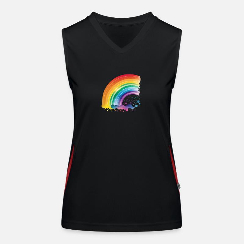 Regenbogen halbrund Funktionelles Kontrast-Tank Top für Frauen