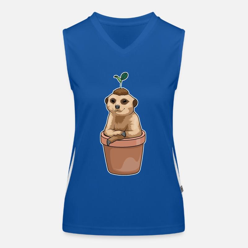 Erdmännchen Blumentopf Pflanze Funktionelles Kontrast-Tank Top für Frauen