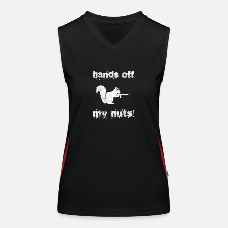 Hands Off My Nuts, paranoïaque Pistolet Nut Squirrel Débardeur respirant contrasté Femme