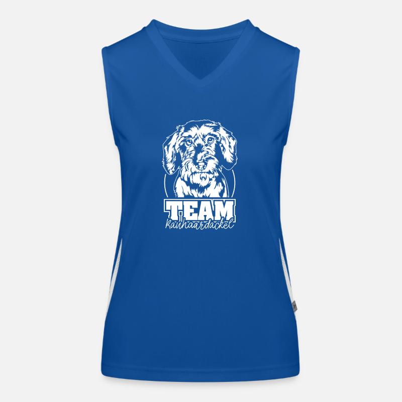 TEAM Rauhaardackel Hund Hunde Wilsigns Funktionelles Kontrast-Tank Top für Frauen