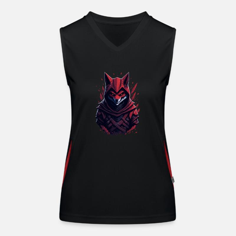 Fox Samurai Funktionelles Kontrast-Tank Top für Frauen