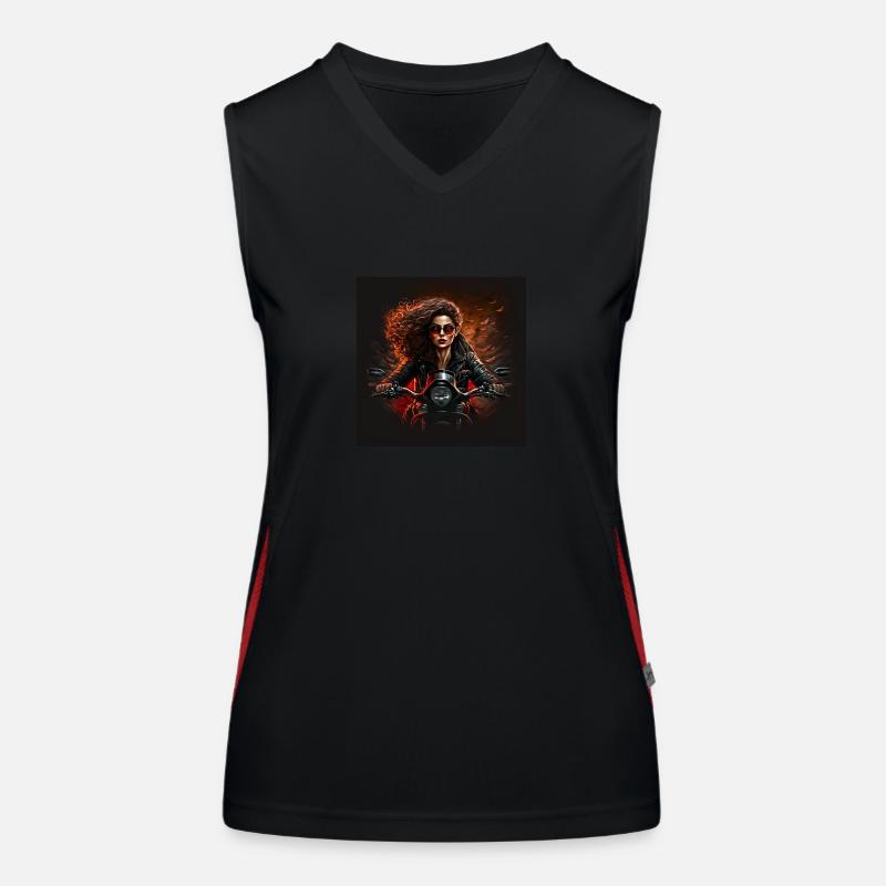 Weiblicher Biker 2 Funktionelles Kontrast-Tank Top für Frauen