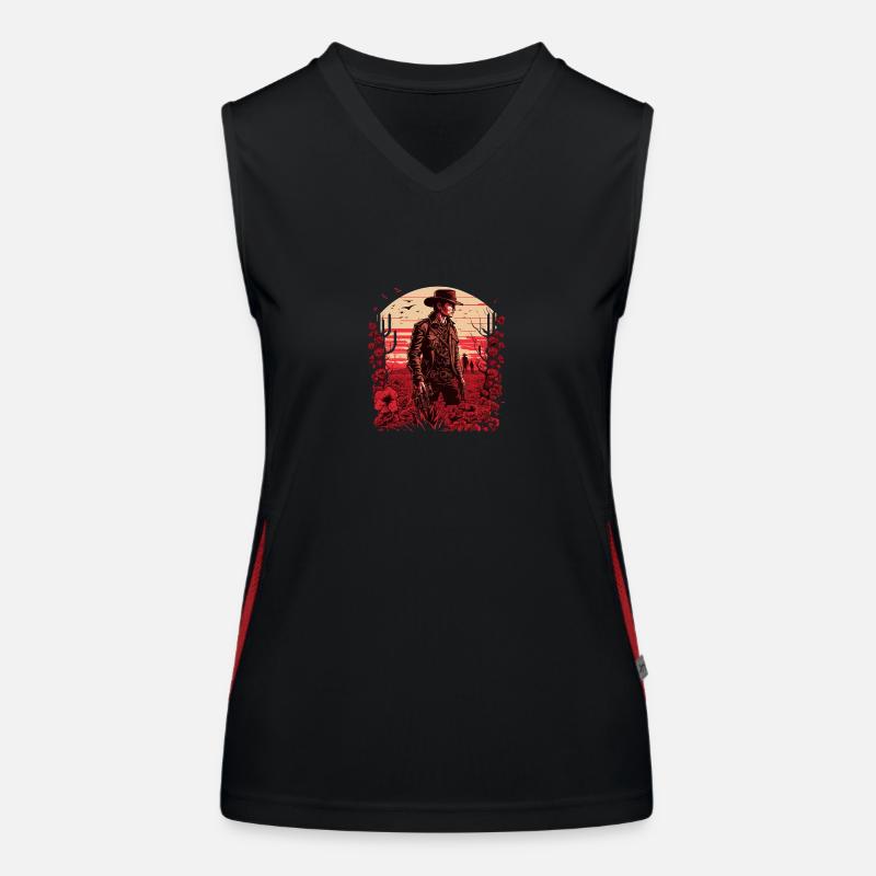 A cool gunslinger Women's Functional Contrast Tank Top