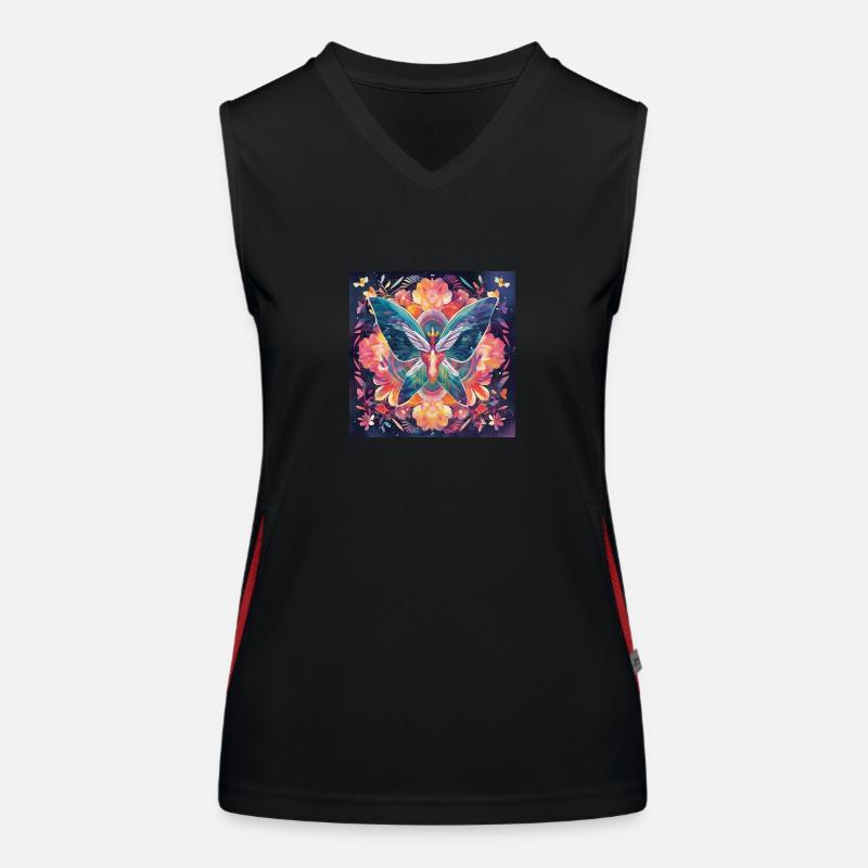 Spektraler Schmetterling Funktionelles Kontrast-Tank Top für Frauen