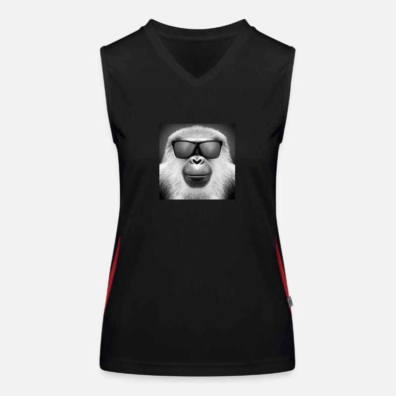 Affe mit Sonnenbrille Funktionelles Kontrast-Tank Top für Frauen