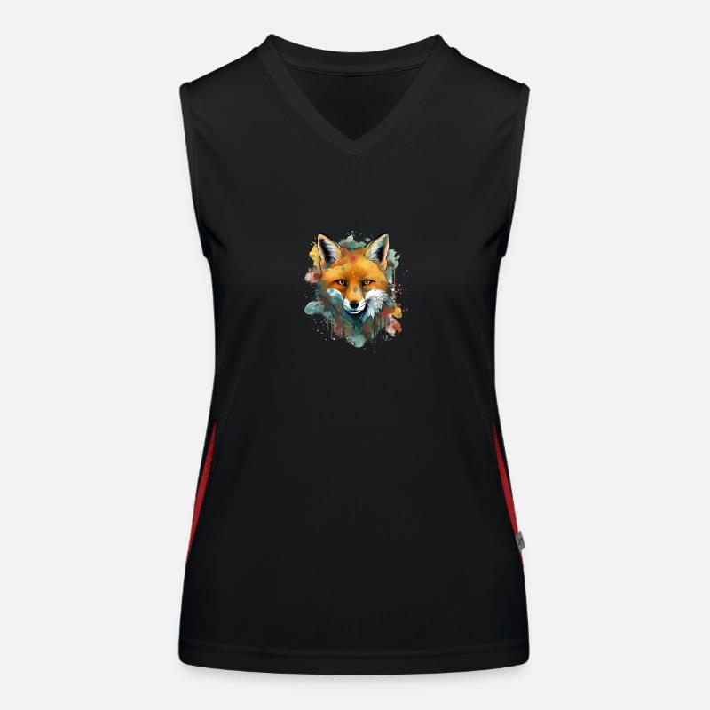 Fuchs gezeichnet Funktionelles Kontrast-Tank Top für Frauen