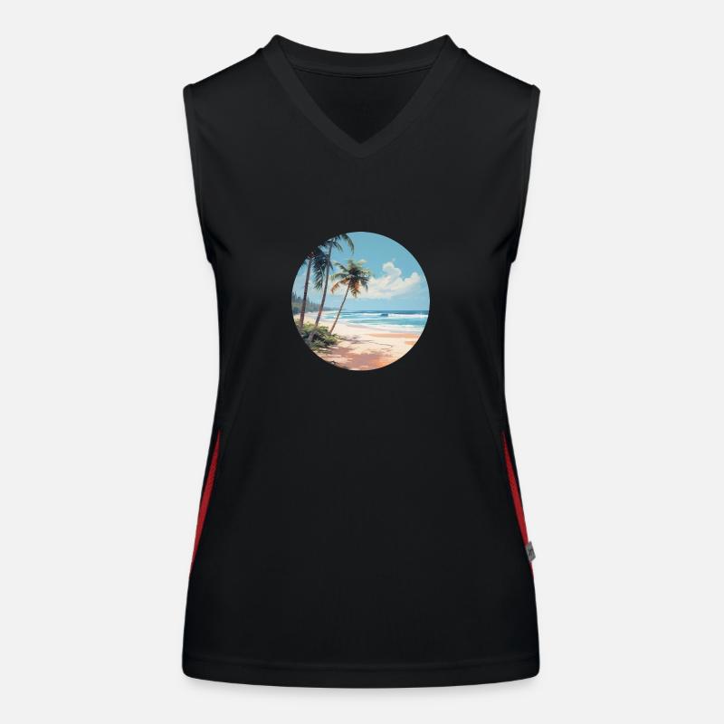 Découvrez le côté ensoleillé de la plage Débardeur respirant contrasté Femme