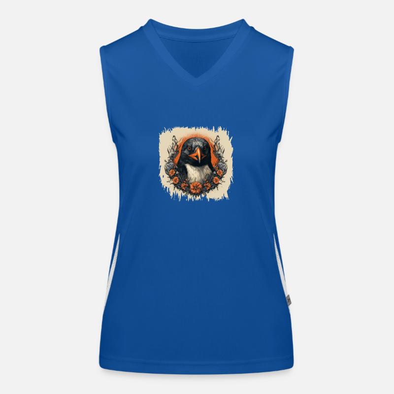 dancing penguin present statement cool Funktionelles Kontrast-Tank Top für Frauen