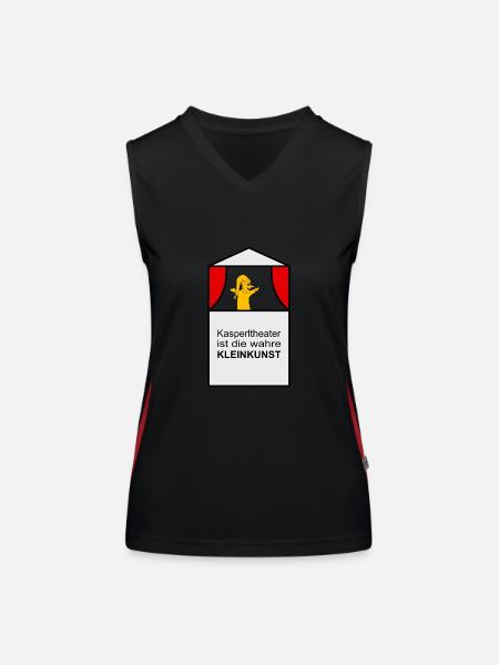 Kasperltheater ist die wahre Kleinkunst - Funktionelles Kontrast-Tank Top für Frauen - Schwarz/Rot - Vorne