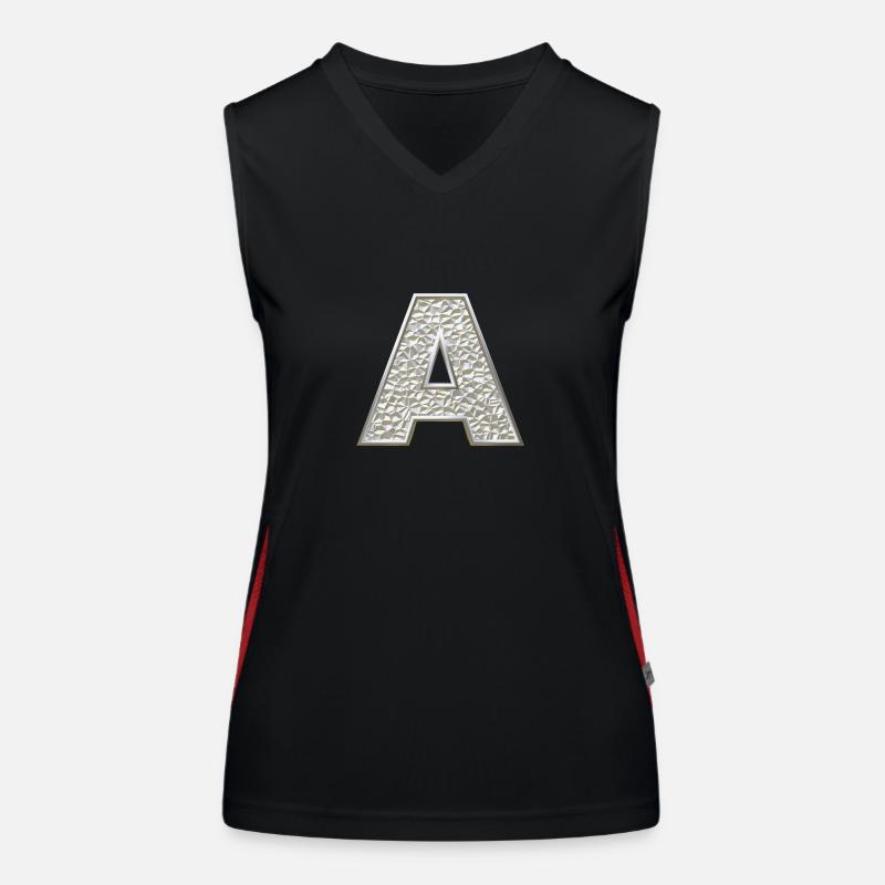 A, letter, letter A, initial, initial A, monogram, Women's Functional Contrast Tank Top
