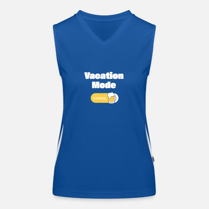 Vacation Mode On – Bier mit Ladebalken (hell) Funktionelles Kontrast-Tank Top für Frauen