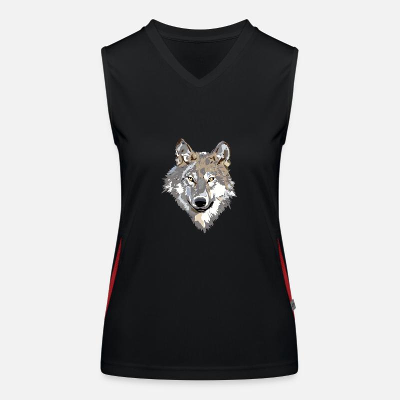 Wolf Funktionelles Kontrast-Tank Top für Frauen